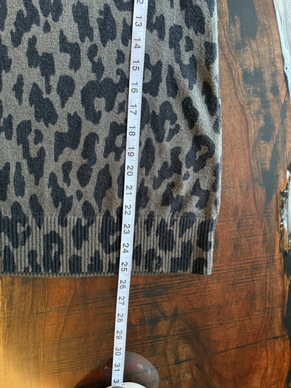 J. Jill Women's Leopard Print Crewneck Sweater - Green Black - Picture 8 of 8